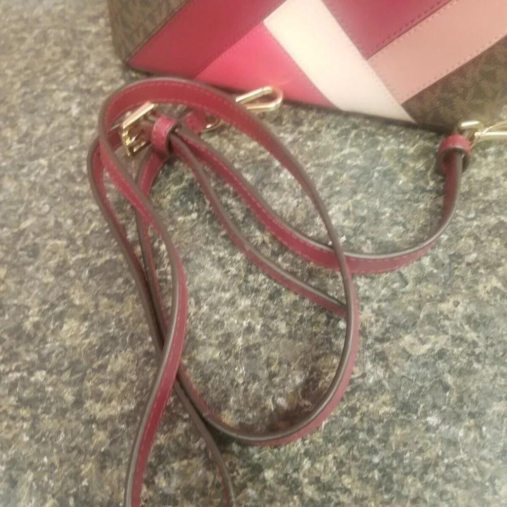 Michael Kors Ellis Business Cherry Red Crossbody Purse NWT